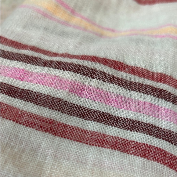 St Tropez West Linen Button-Up Tunic Blouse Top Roll Tab Sleeves XL Resortwear - Picture 15 of 15